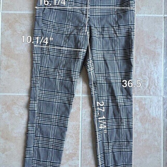 Zara stretch pockets plaid‎ Ankle  pant Women Size M - Picture 2 of 7